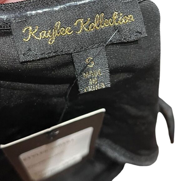 Kaylee Kollection Black Velour Strapless Crop Top, Size S, NWT - Picture 3 of 7